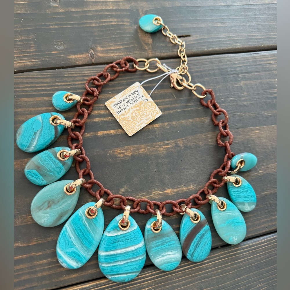 Haute Hippie Turquoise and Brown Necklace